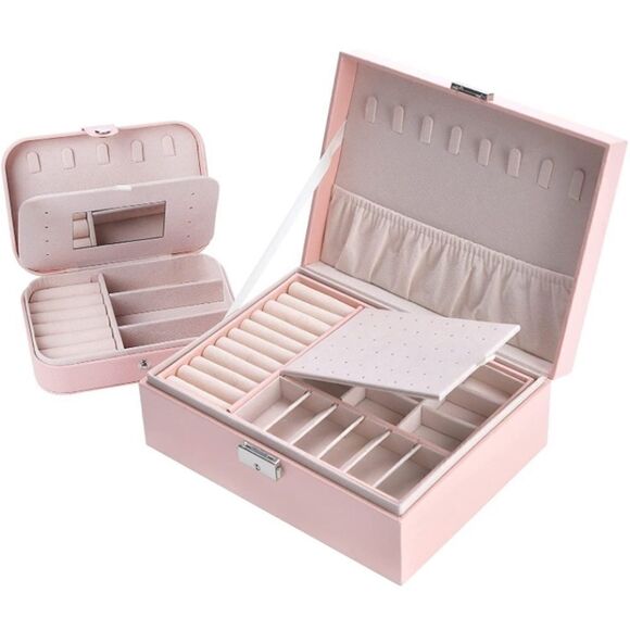 Girls Set of Two Leather Jewelry Box Organizers - Picture 2 of 11